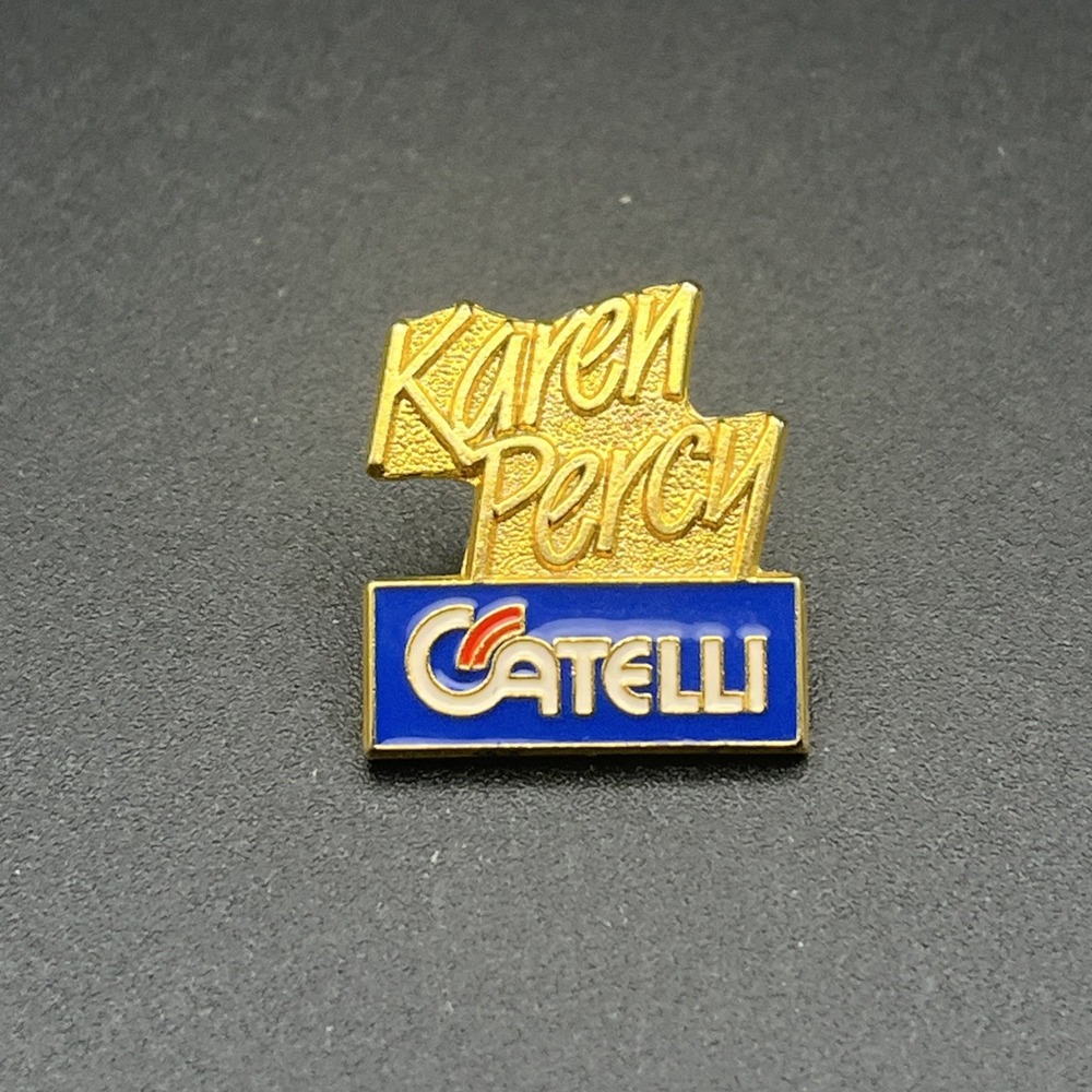 Olympics Karen Percy Alpine Skier Team Canada Catelli Sponsor Lapel Hat Pin